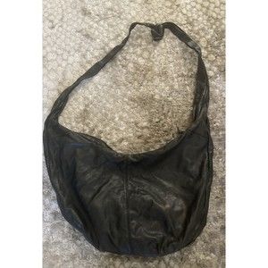 Vintage 60s-70s Francois Villon Black Leather Purse with Leather Strap